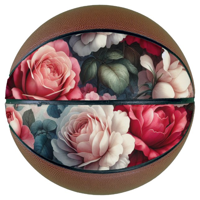 Timeless Rose Floral Charm Basketball (Front)