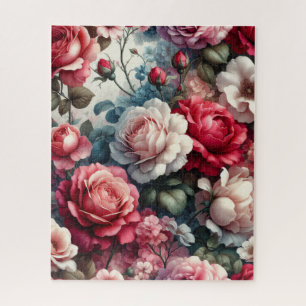 Timeless Rose Floral Charm Jigsaw Puzzle