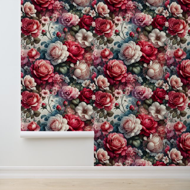 Timeless Rose Floral Charm Wallpaper (Application)