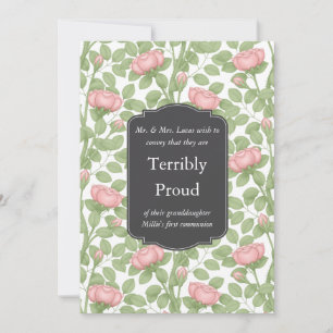 Timeless Roses Creative Personalized White Family Announcement