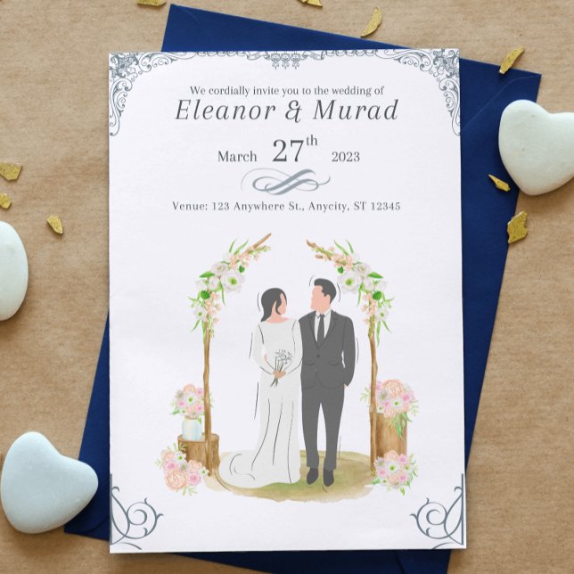 Timeless Rustic Charm Wedding  Invitation ("Timeless charm, forever love. Announce your journey with rustic elegance. 🍃💕"
#wedding)