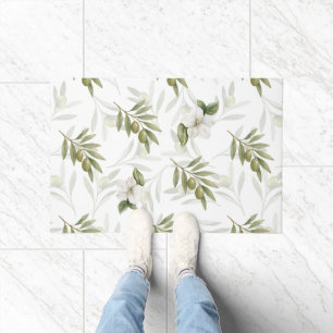 Timeless Sage Olive Wataercolor Chic Doormat
