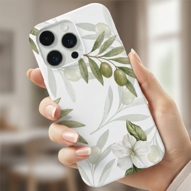 Timeless Sage Olive Wataercolor Chic  iPhone Case (Creator Uploaded)