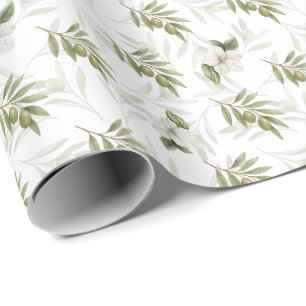 Timeless Sage Olive Watercolor Chic  Wrapping Paper
