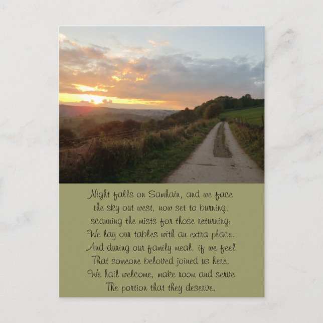 Timeless Samhain Sunset Postcard (Front)