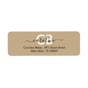 Timeless - Sand Beige Monogram Address Label