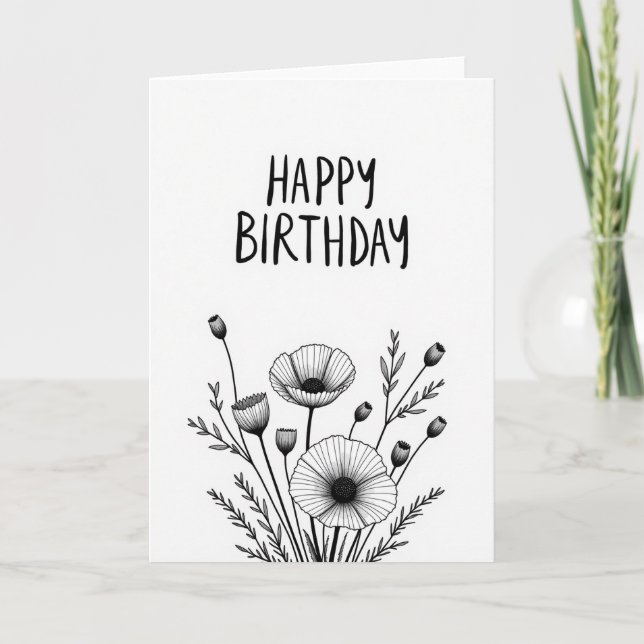 Timeless Script Birthday Card (Front)