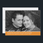 Timeless Script Photo Save The Date - Orange<br><div class="desc">Your guests will find these chic and timeless Save The Date cards irresistible as they look forward to celebrate your special day. More colours available at berryberrysweet.com</div>