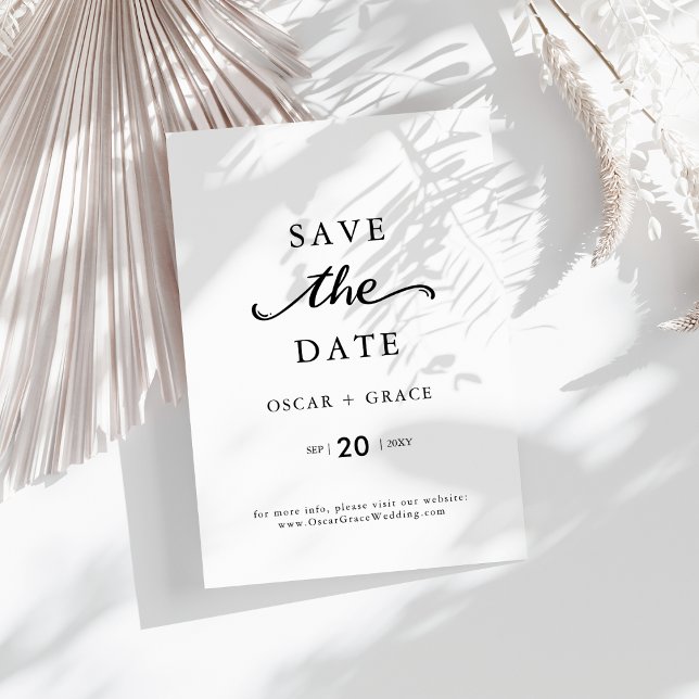Timeless Script Save The Date Announcement Card (Creator Uploaded)