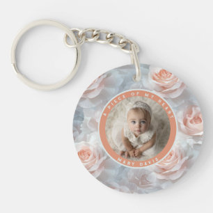 Timeless Secret Santa Gifts Photo Rose Floral Keychain