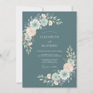 Timeless Slate Watercolor Wedding Invitation