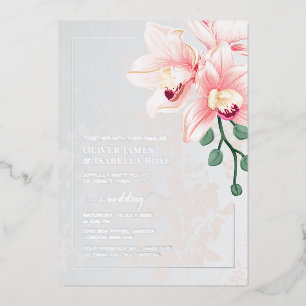 Timeless Soft Pink Orchid Wedding Invitation