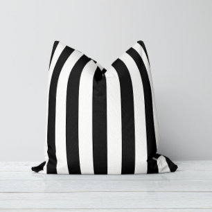Timeless Stripes Black & White Throw Pillow