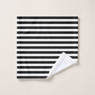 Timeless Stripes Black & White Wash Cloth