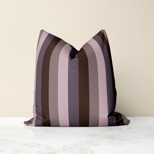 Timeless Stripes Eggplant Colour Throw Pillow (Creator Uploaded)