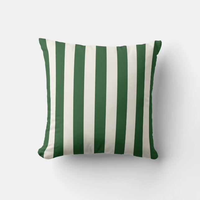 Timeless Stripes Green Throw Pillow (Front)