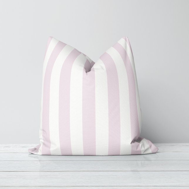 Timeless Stripes Pastel Pink Throw Pillow (Creator Uploaded)