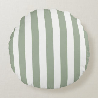 Timeless Stripes Sage Green Round Pillow