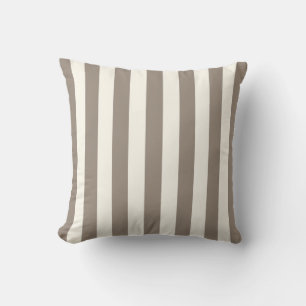 Timeless Stripes Taupe Cream Throw Pillow