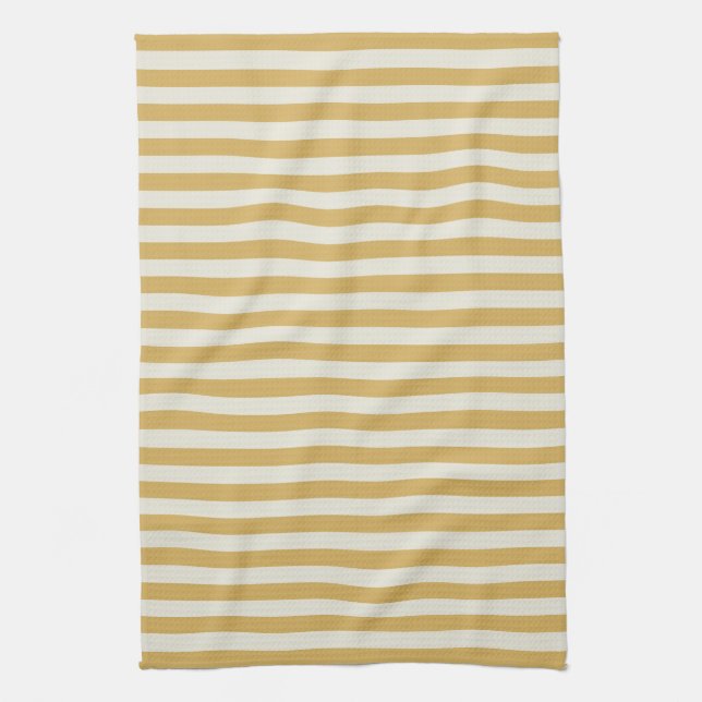 Timeless Stripes Yellow Mustard Kitchen Towel (Vertical)