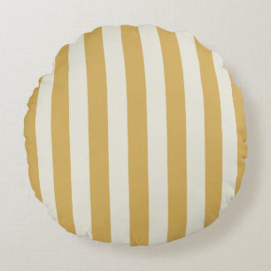 Timeless Stripes Yellow Mustard Round Pillow
