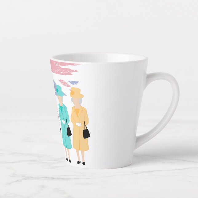 Timeless Style and Grace- RIP Queen Elizabeth II  Latte Mug (Right)