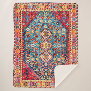 Timeless Tapestry: Colorful Moroccan Heritage  Sherpa Blanket