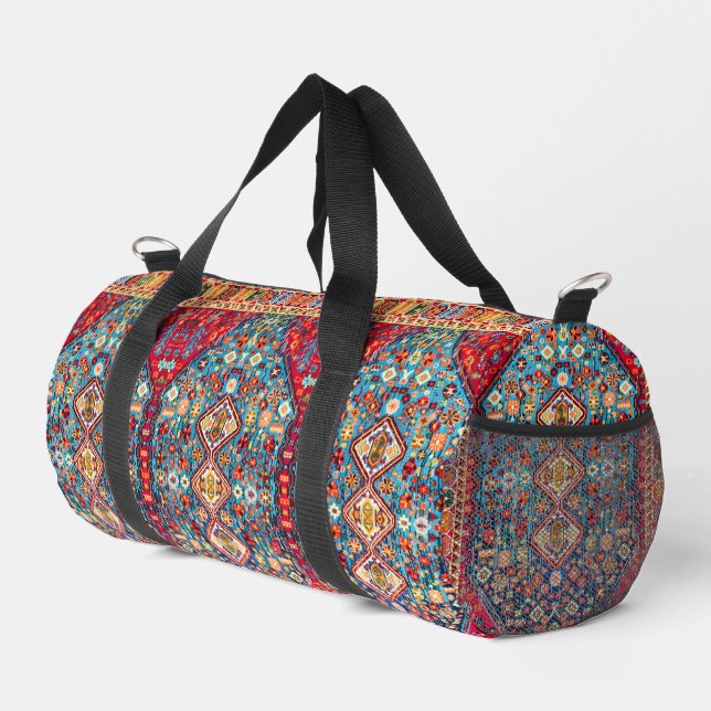 Timeless Tapestry: Colourful Moroccan Heritage Duffle Bag (Right Corner)