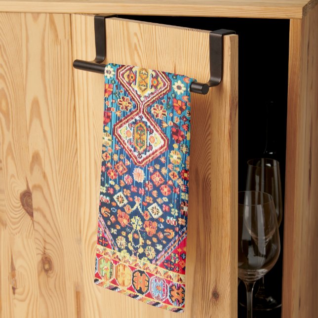 Timeless Tapestry: Colourful Moroccan Heritage Kitchen Towel (Thirds Fold)