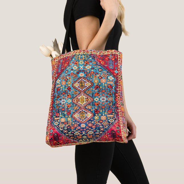Timeless Tapestry: Colourful Moroccan Heritage Tote Bag (Close Up)