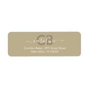 Timeless - Taupe Beige Address Label