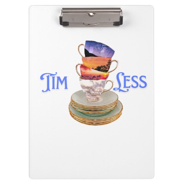Timeless Tea Moments – Surreal Nature Cups Art for Clipboard (Front)