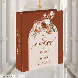 Timeless Terracotta Pampas Sage Boho Arch Memory  Binder