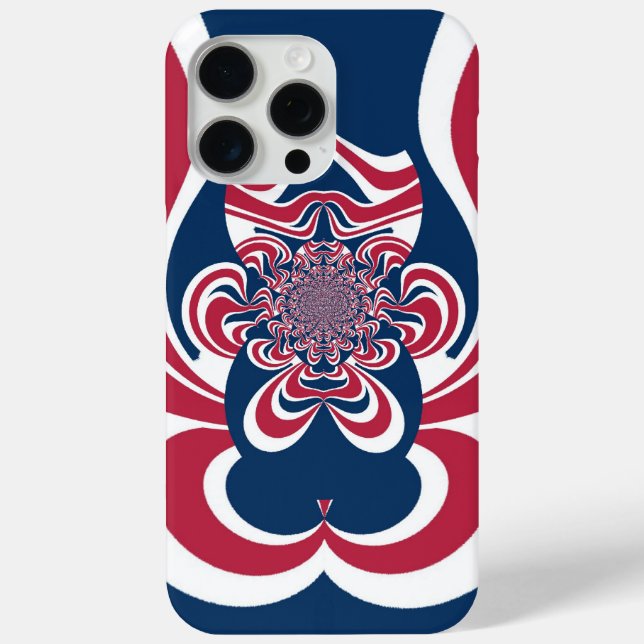 Timeless Trend: Blue, Red & White Kaleidoscope   Case-Mate iPhone Case (Back)