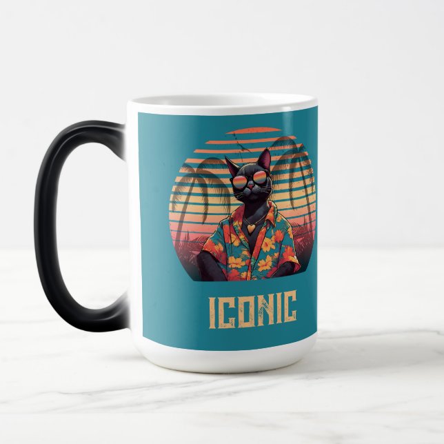 Timeless Tropical Cat Attitude Magic Mug (Left)