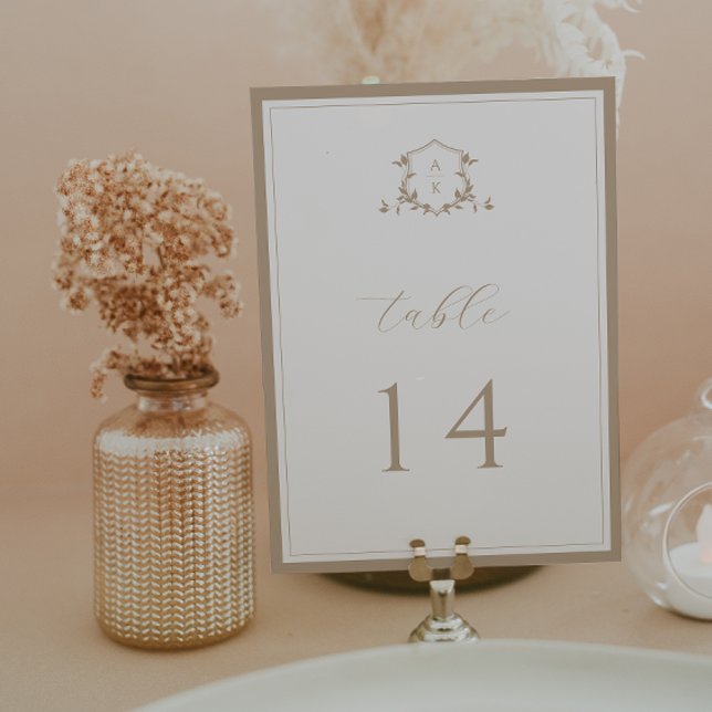 Timeless Vines Beige Crest Table Number (Creator Uploaded)