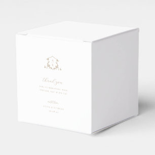 Timeless Vines Beige Crest Wedding Monogram Favor Box