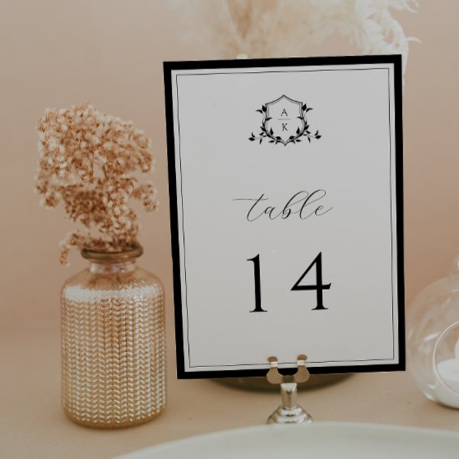 Timeless Vines Black Crest Table Number (Creator Uploaded)