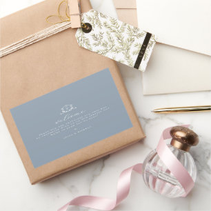 Timeless Vines Crest Welcome Bag Dusty Blue Sticker