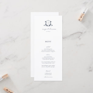 Timeless Vines Wedding Crest Menu Card