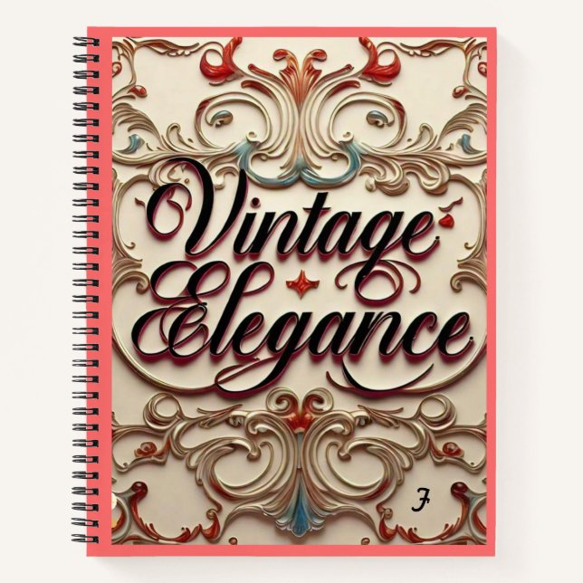 "Timeless Vintage Beauty" " Notebook (Front)