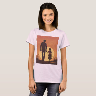 Timeless Walk – Parent & Child Retro Art Design T-Shirt