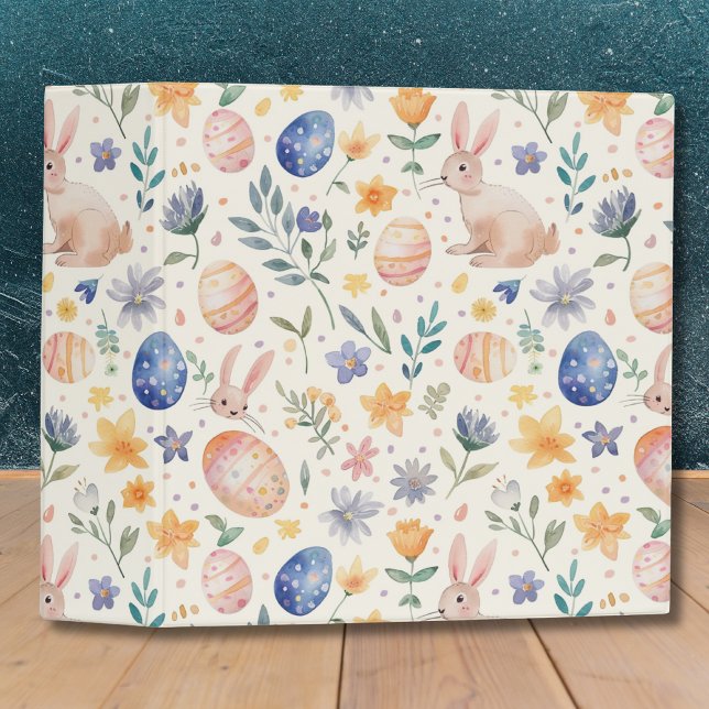 Timeless Watercolor Pastel Bunny Flowers Eggs Binder (Creator Uploaded)