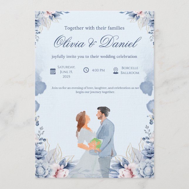 Timeless Wedding Invitation – Customizable (Devant)