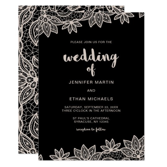 Timeless Wedding Lace Look Card