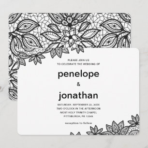 Timeless Wedding Lace Look Invitation