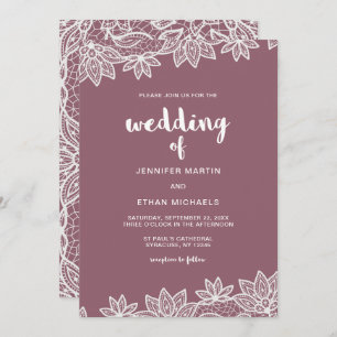 Timeless Wedding Lace Look Invitation