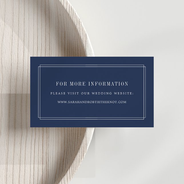 Timeless Wedding Website Cards | Navy (Creator Uploaded)
