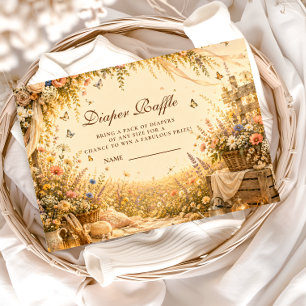 Timeless Wildflower Boho Diaper Raffle Enclosure Card
