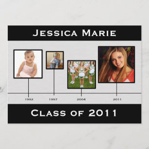 Timeline black and grey Graduation Inviation Announcement